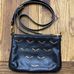 Small Black leather Sofia crossbody Fossil bag